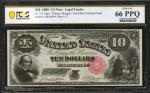 Fr. 111. 1880 $10 Legal Tender Note. PCGS Banknote Gem Uncirculated 66 PPQ.