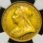 GREAT BRITAIN Victoria ヴィクトリア(1837~1901) 2Pounds 1893 NGC-MS61 AU
