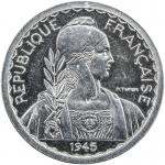 Lot 815 FRENCH INDOCHINA: aluminum 10 centimes， Paris， 1945， KM-PE4， pieacutefort ESSAI 40of KM-28.1