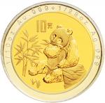1996年熊猫1/10盎司+1/28盎司双金属币六枚，原封