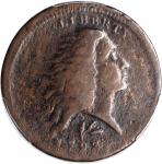1793 Flowing Hair Cents. Wreath Reverse. S-11C. Rarity-3-. Lettered Edge. VG-10 (PCGS).