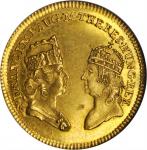 AUSTRIA. Medallic 2 Ducats, 1751. Maria Theresa & Franz I (1745-65). NGC MEDAL AU-58.