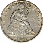 1874-S Liberty Seated Half Dollar. Arrows. WB-1. Rarity-3. Small Wide S. EF Details--Cleaned (PCGS).