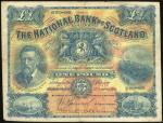 1915年苏格兰国家银行一镑，编号H792-689，AF品相，较少见的早期手签纸币