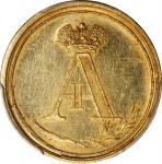 RUSSIA. Coronation of Alexander I Gold Jeton Novodel, "1801". St. Petersburg Mint. PCGS SPECIMEN-58.
