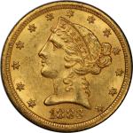 1883-CC Liberty Head Half Eagle. Winter 1-A, the only known dies. MS-62 (PCGS). CAC.
