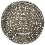 MADRAS PRESIDENCY: AR ¼ rupee, ND (1808-1812), KM-352, East India Company issue, value in English an