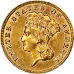 1860-S Three-Dollar Gold Piece. AU-58 (PCGS).