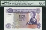 Bank of Mauritius, 50 rupees, ND (1967), serial number A/2 060375, purple on multicolour underprint,