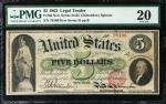 Fr. 63. 1863 $5 Legal Tender Note. PMG Very Fine 20.