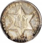 1870 Silver Three-Cent Piece. MS-64 (PCGS).