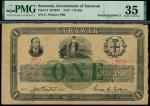 1919年7月1日沙捞越政府1美金 PMG Choice VF 35 Government of Sarawak, $1, 1 July 1919