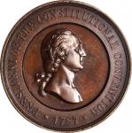 1887 Small Constitutional Centennial, Independence Hall Medal. Bronze. 38 mm. Musante GW-1041, Baker