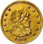 Harts "Coins of the Golden West." 1911 Alaska Parka Head or "Esquimo" Series. $1. Mint State.