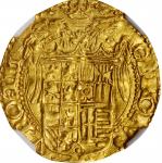 ITALY. Naples. Scudo doro, ND (1519-56). Naples Mint. Charles V of Spain. NGC MS-62.