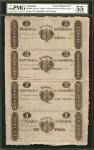1820年哥伦比亚1-5比索连体钞 PMG AU 55