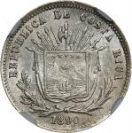 COSTA RICA. 5 Centavos, 1890. Birmingham (Heaton) Mint. NGC MS-64.