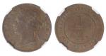 1883年海峡殖民地半分铜币，NGC XF45BN, 重要年份，罕有