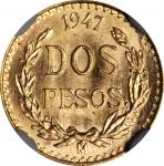 MEXICO. 2 Pesos, 1947-Mo. Mexico City Mint. NGC MS-64.