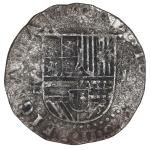 SPAIN, Seville, cob 1 real, Philip II, assayer Gothic D below mintmark S to left, denomination I to 