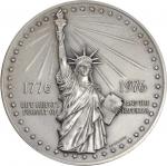 1976 National Bicentennial Medal. Large Format. Silver. 76.1 millimeters. 253.9 grams, 8.25 troy oun