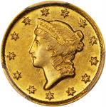 1853-D Gold Dollar. Winter 5-G, the only known dies. MS-61 (PCGS).