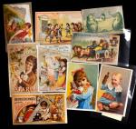 New England. Lot of (24) 1880’s Advertising Trade Cards.