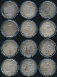 Great Britain; 1898-1902, silver coin trade Dollar x12 pcs., KM#T5, 1898 x4, 1899B x4 & 1902B x4, in