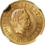 CUBA. Peso, 1915. Philadelphia Mint. NGC MS-65.