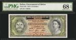 BELIZE. Government of Belize. 10 Dollars, 1976. P-36c. PMG Superb Gem Uncirculated 68 EPQ.