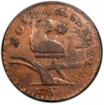 1787 New Jersey Copper. Maris 56-n, W-5310. Rarity-1. Camel Head--Overstruck on a 1787 Connecticut C