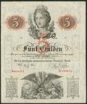 Privilegirte Osterreichische National-Bank, Austria, 5 gulden, 1 May 1859, red serial number DJ 3164