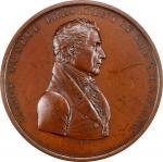 1817 James Monroe Indian Peace Medal. Bronze. Second Size. Second Reverse. Julian IP-9, Prucha-41. M