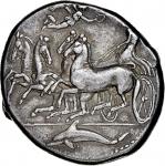 SICILY. Syracuse. Dionysios I, 406-367 B.C. AR Tetradrachm (17.27 gms), Reverse die signed by Euklei