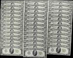 Lot of (37). Fr. 2004-F. 1934 $10 Federal Reserve Notes. Atlanta. Choice Uncirculated to Gem Uncircu