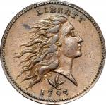 1793 Flowing Hair Cent. Wreath Reverse. S-9. Rarity-2. Vine and Bars Edge. AU-55 (PCGS). CAC.