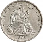 1863-S Liberty Seated Half Dollar. AU Details--Tooled (PCGS).