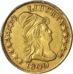 1800 Capped Bust Right Eagle. BD-1, Taraszka-23, the only known dies. Rarity-3+. EF-45 (PCGS).