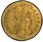1797 Capped Bust Right Quarter Eagle. Bass Dannreuther-1. Rarity-6. About Uncirculated-58 (PCGS).PCG