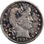 1901-S理发师1/4美元 PCGS VF Details 1901-S Barber Quarter