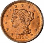 1850 Braided Hair Cent. N-7. Rarity-2. MS-65+ RD (PCGS).