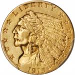 1915 Indian Quarter Eagle. AU Details--Cleaned (PCGS).