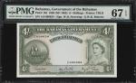 BAHAMAS. Government of the Bahamas. 4 Shillings, 1936 (ND 1963). P-13d. PMG Superb Gem Uncirculated 
