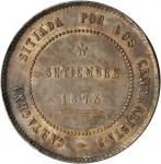 SPAIN. Revolutionary Coinage. 5 Pesetas, 1873. PCGS AU-53 Secure Holder.