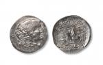 古希腊梅森布利亚城邦大力神银币一枚，直径：32mm，重：14.61g，上美品 RMB: 2,000-3,000 面值4德拉克马，公元前2世纪。梅森布利亚城邦在（保加利亚靠近黑海的港口），在古希腊世界里