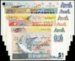 SINGAPORE. Board of Commissioners of Currency. $1 to $100, ND (1976-79). P-9s to 14s.