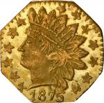 1875 Octagonal 25 Cents. BG-796. Rarity-5. Indian Head. MS-65 PL (PCGS).