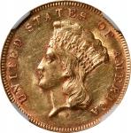 1878 Three-Dollar Gold Piece. AU Details--Cleaned (NGC).