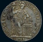 1793年荷兰站像3盾银币一枚，极美品