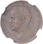 ITALIEVictor-Emmanuel III (1900-1946). 1 centime, 2e type 1908, R, Rome.